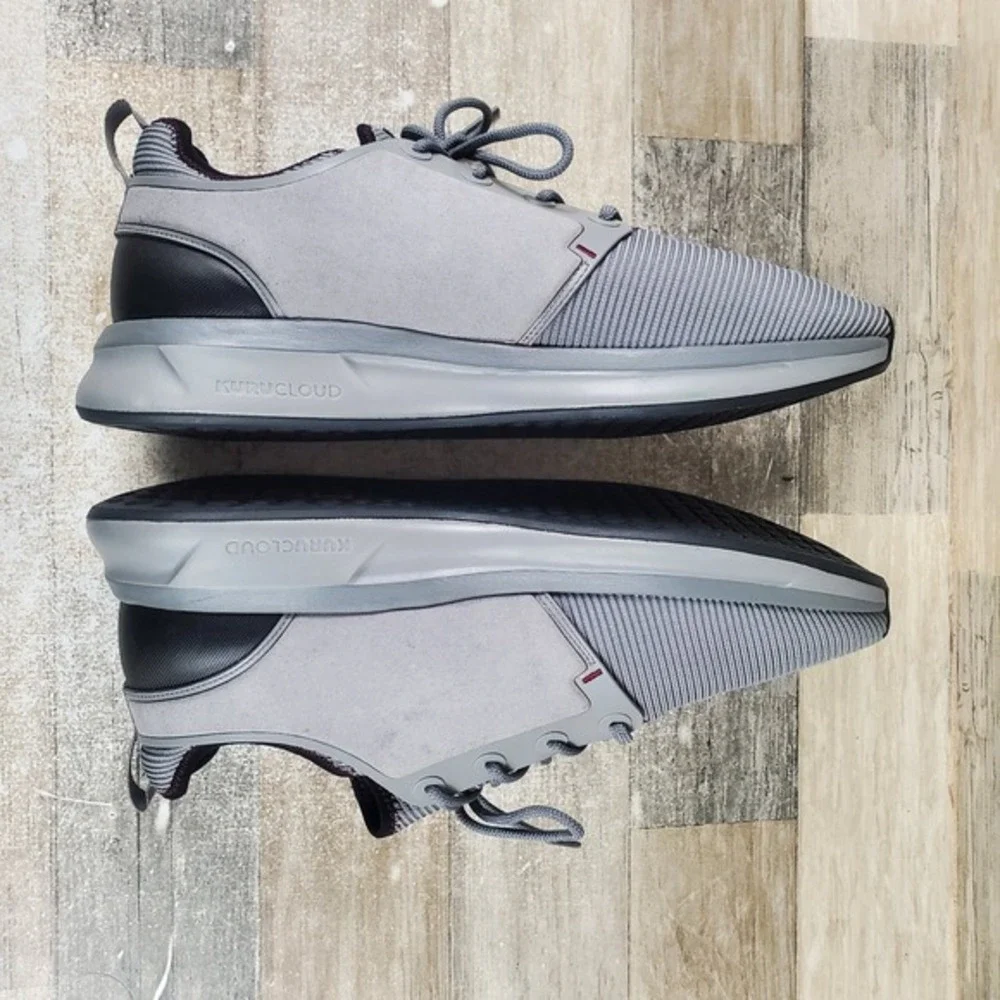 Kuru‎ Atom Mens Shoes Sz 10 W Running Athletic Storm Gray Black Lace Up Sneakers